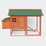 Chicken coop with run and raised hideout, fir wood, 1710x800x1100mm