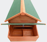 Chicken coop with run and raised hideout, fir wood, 1710x800x1100mm