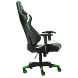 RECLINING SPORTS RACING GAMING CAR OFFICE DESK PC FAUX LEATHER CHAIR GREEN