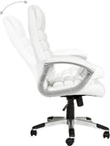 Executive Office Chair Swivel Chair with Padded armrests White