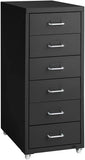 Metal Filing Cabinet on casters Office Storage  with 6 Drawers  BLACK OR WHITE