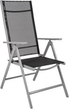 Aluminium Polyrattan 6+1 Set 6 Folding Chairs and 1 Table with Glass Tops