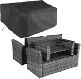 Dk Grey Poly-rattan Garden / Balcony / Patio Set for 4 People with Stool, Storage Compartment Under Sofa Seat, Table with Shelf