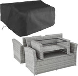 Lt Grey Poly-rattan Garden / Balcony / Patio Set for 4 People with Stool, Storage Compartment Under Sofa Seat, Table with Shelf