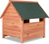 Solid Wood Dog House 82 x 72 x 85 cm Roof Hatch Apex Roof