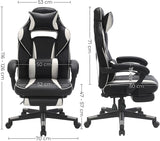 Gaming Chair, Desk Chair with Footrest, Office Chair with Headrest and Lumbar Cushion