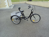 ADULT TRICYCLE TRIKE WHITE 6 SPEED 24" WHEEL BLACK