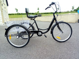 ADULT TRICYCLE TRIKE WHITE 6 SPEED 24" WHEEL BLACK