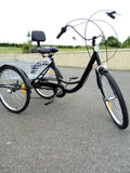 ADULT TRICYCLE TRIKE WHITE 6 SPEED 24" WHEEL BLACK