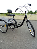 ADULT TRICYCLE TRIKE WHITE 6 SPEED 24" WHEEL BLACK