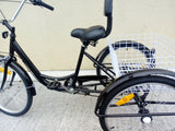 ADULT TRICYCLE TRIKE WHITE 6 SPEED 24" WHEEL BLACK