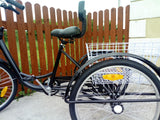 ADULT TRICYCLE TRIKE WHITE 6 SPEED 24" WHEEL BLACK