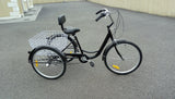 ADULT TRICYCLE TRIKE WHITE 6 SPEED 24" WHEEL BLACK