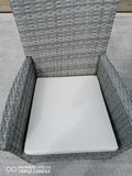 Rattan dining set, 8 chairs + 1 dining table with glass tops  LT GREY