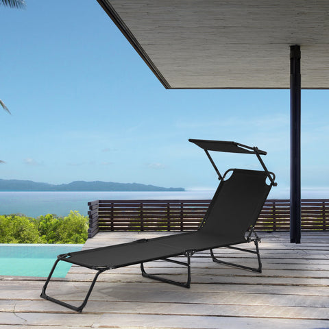 Sunbed 190cm with sunroof Garden lounger Beach lounger Sunlounger
