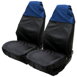 2x UNIVERSAL WATERPROOF RED/BLACK FRONT SEAT COVERS