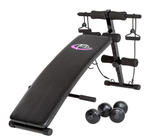 HOME GYM EXERCISER TRAINING MACHINE + 2 DUMBBELLS + 2 TRAINING ROPES