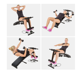 HOME GYM EXERCISER TRAINING MACHINE + 2 DUMBBELLS + 2 TRAINING ROPES