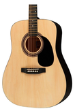 Full Size 4/4 Beginner Dreadnought Acoustic Guitar Pack Package Natural