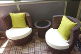 Aluminium Poly Rattan Dining Set for 2 People 8 Pieces