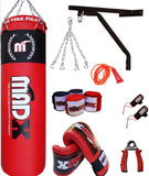 4ft Filled Heavy Punch Bag black Set,Chain,Bracket,Gloves,Rope