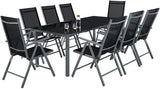 Glass Top 8+1 Garden Furniture Table and Chair Set