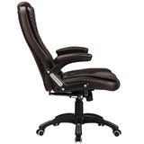 Executive Office / Gaming Chair Luxury Leather Reclining Brown