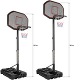 Basketball Basket with Stand Height-Adjustable Basket Height 200-305 cm