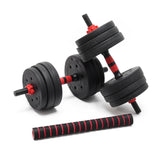 Dumbbell Barbell 2in1 Set 40kg, 16 Weight Plates, Extension Bar