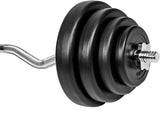 Curl Dumbbell Set SZ Barbell Bar with Star Lock and 8 Weight Plates Length 120 cm 24 kg Chrome-Plated and Knurled