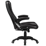 Executive Office / Gaming Chair Luxury Leather Reclining Black