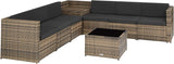 BROWN Rattan Lounge Garden Furniture Set with Storage Box