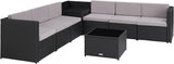 BLACK Rattan Lounge Garden Furniture Set with Storage Box