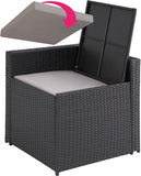 BLACK Rattan Lounge Garden Furniture Set with Storage Box