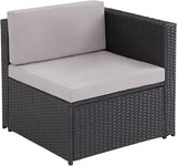 BLACK Rattan Lounge Garden Furniture Set with Storage Box