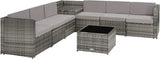 GREY Rattan Lounge Garden Furniture Set with Storage Box