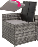 GREY Rattan Lounge Garden Furniture Set with Storage Box