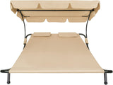 Double Sun Lounger with Sun Canopy and 2 Cushions for 2 People  ..Various Colours