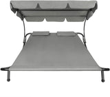 Double Sun Lounger with Sun Canopy and 2 Cushions for 2 People  ..Various Colours