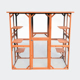 Wooden Outdoor Pet Playpen for Cats 180x88x169 cm with 6 Platforms