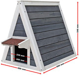 Weatherproof Wooden Cat House 51 x 50.5 x 48.5 cm with Entrance and Escape Door