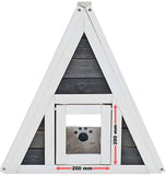 Weatherproof Wooden Cat House 51 x 50.5 x 48.5 cm with Entrance and Escape Door