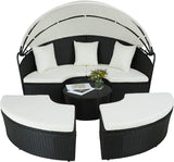 Rattan Sun Island with Foldable Sun Canopy