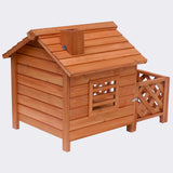 Outdoor Wooden Cat House Cat Shelter Weatherproof with Terrace