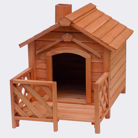 Outdoor Wooden Cat House Cat Shelter Weatherproof with Terrace