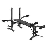 Foldable Weight Bench Adjustable, Barbell Rack, Arm & Leg Curl Station