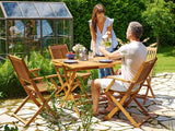 Garden Furniture Set 5 Pieces Acacia Wood Folding Table and Chair