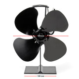 Heat Powered Fan 70-350°C, 4 Blades, for Fireplace/Wood Burning Stove