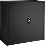 Grey Filing Cabinet with Compartments, Lockable, 2 Double Doors