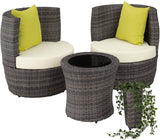 Aluminium Poly Rattan Dining Set for 2 People 8 Pieces